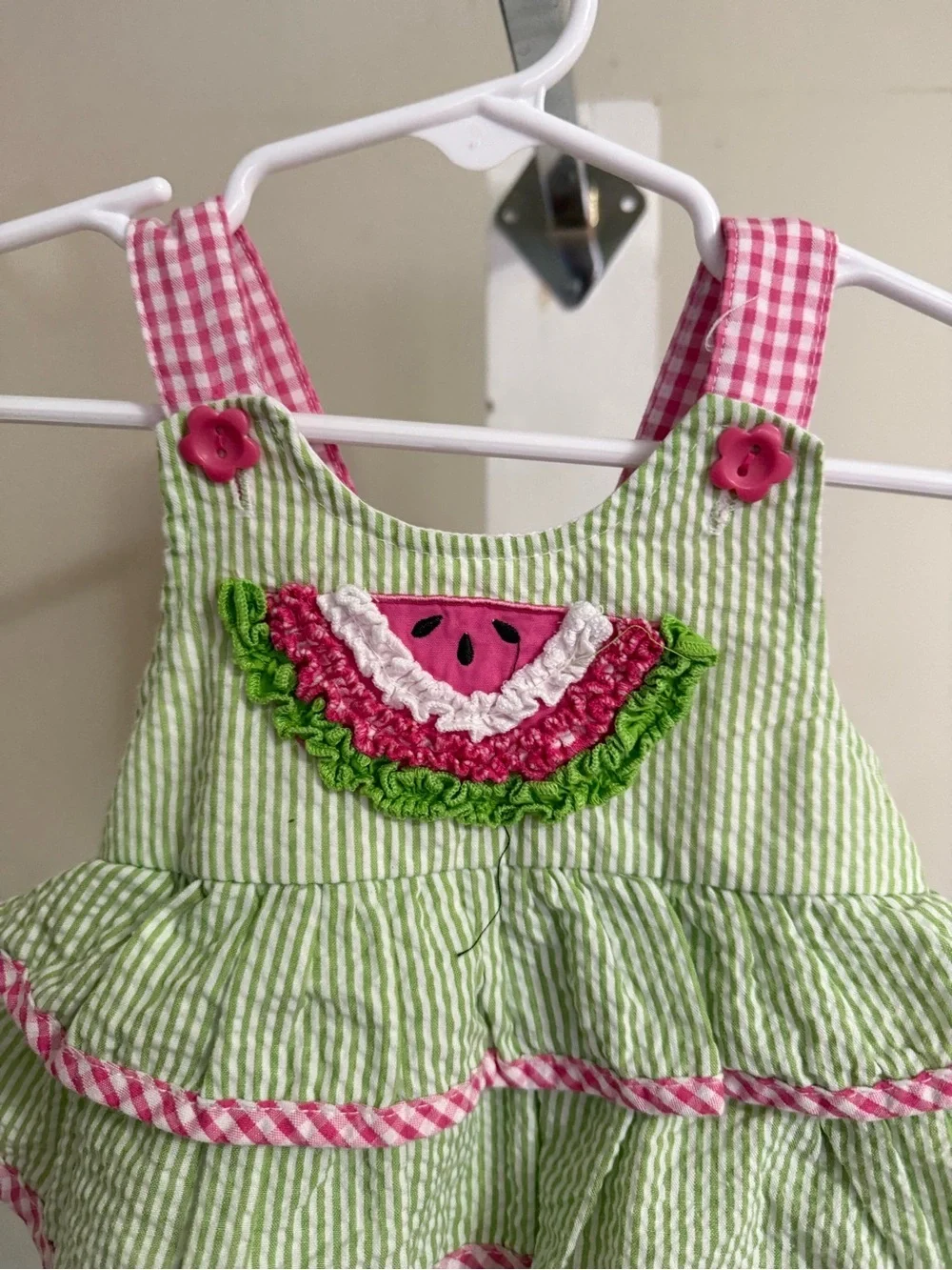 Nannette Watermelon Ruffle Romper